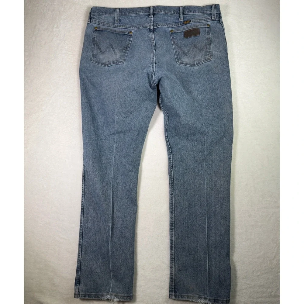 Wrangler‎ Jeans Mens Blue Denim Western Cowboy Straight Leg Size 34x31 - Picture 2 of 8